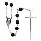 AMEN classic rosary 925 silver and onyx finished in rhodium round beads s2
