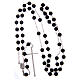 AMEN classic rosary 925 silver and onyx finished in rhodium round beads s4