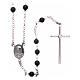 AMEN rosary in rhodium-plated 925 silver with round onyx beads s2