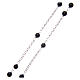 AMEN rosary in rhodium-plated 925 silver with round onyx beads s3