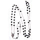 AMEN rosary in rhodium-plated 925 silver with round onyx beads s4