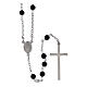 AMEN rosary in rhodium-plated 925 silver with round onyx beads s2