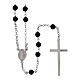 Rosario AMEN clásico plata 925 y ónix rodiado redondo s1