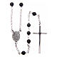 AMEN classic rosary 925 silver finished in rhodium and round onyx beads s1