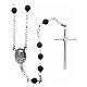AMEN classic rosary 925 silver finished in rhodium and round onyx beads s2
