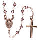 AMEN rosary in pink 925 silver with purple crystals and round beads s1