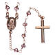 AMEN rosary in pink 925 silver with purple crystals and round beads s2