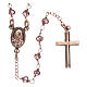 AMEN rosary 925 silver with rosé finish violet crystals round beads s2