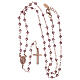 AMEN rosary 925 silver with rosé finish violet crystals round beads s4