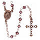 AMEN rosary in pink 925 silver with purple crystals, white rhinestones and round beads s1