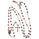 AMEN rosary in pink 925 silver with purple crystals, white rhinestones and round beads s4