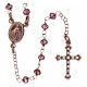 Rosario AMEN arg 925 rosé cristalli viola zirconi bianchi grano tondo s1
