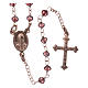 Rosario AMEN arg 925 rosé cristalli viola zirconi bianchi grano tondo s2