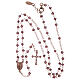 AMEN rosary 925 silver with rosé finish violet crystals white zircons round beads s4