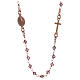 AMEN rosary choker 925 silver with rosé finish violet crystals s1