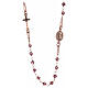 AMEN rosary choker 925 silver with rosé finish violet crystals white zircons s2