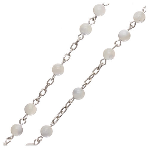 Rosary in mother-of-pearl 925 silver 5 mm 3