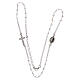 Rosary necklace in 925 silver and transparent crystals s3