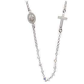Collar rosario plata 925 con strass transparentes