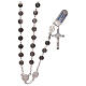 St Benedict rosary 925 silver and mexican agate s1