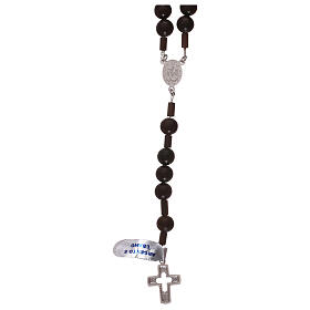 Rosary for man, 925 silver and ebony-wood