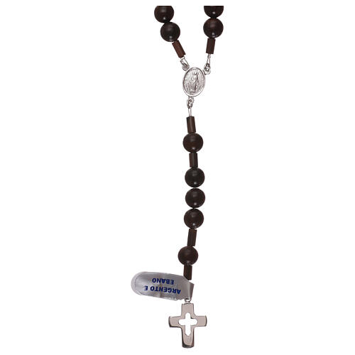 Rosary for man, 925 silver and ebony-wood 1