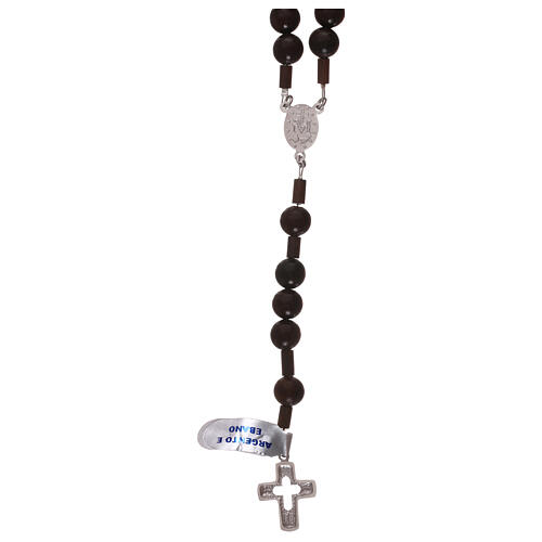 Rosary for man, 925 silver and ebony-wood 2