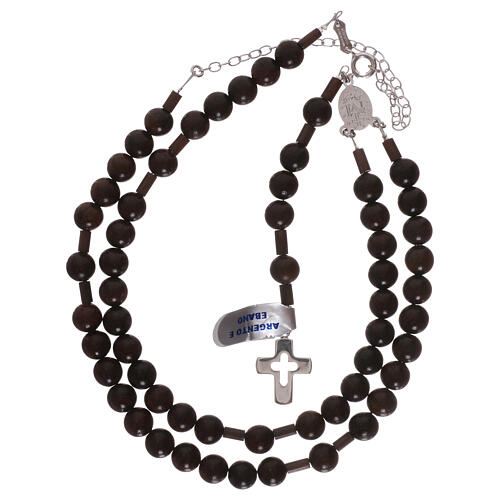 Rosary for man, 925 silver and ebony-wood 4