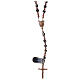 Rose rosary in cable with grey strass beads s1