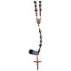 Rose rosary in cable with grey strass beads s2
