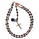 Rose rosary in cable with grey strass beads s4
