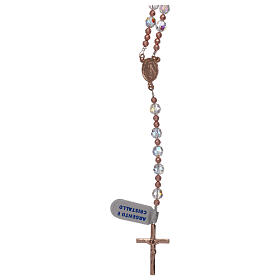 White strass rosary and rosé cross