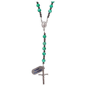 Rosary in 925 silver and green agate