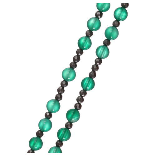 Rosary in 925 silver and green agate 3