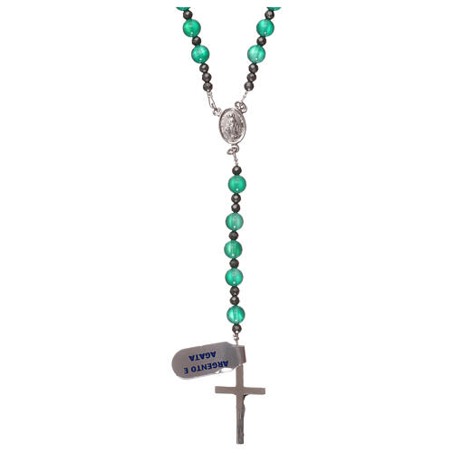 Rosary 925 silver and green agate 2