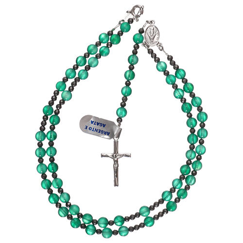 Rosary 925 silver and green agate 4