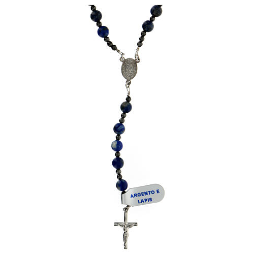 Rosary in 925 silver and lapis 1