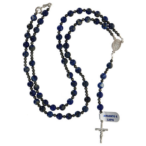 Rosary in 925 silver and lapis 4