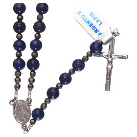 Rosary 925 silver and lapis lazuli