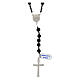 Rosary with cross in 925 silver and cube beads in black glass s2