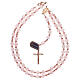 Rosary in rosé 925 silver and rose quartz s4