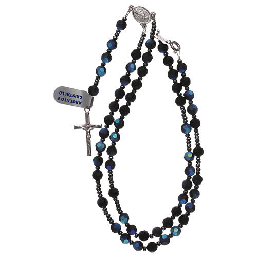 Rosary in 925 silver and black satin crystal 3