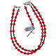 Crystal rosary satin-finished red beads and 925 silver s4