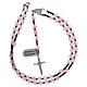 Rosary 925 silver and pink satin-finished crystal s4