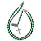 Rosary with satin green crystal beads and 925 silver s4