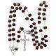 Rosary with cross and cross in 925 silver and wooden barrel beads s4