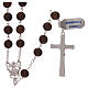 Rosary with wooden beads and cross in 925 silver s2