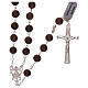 Rosary with wood beads and 925 silver cross and medal s1