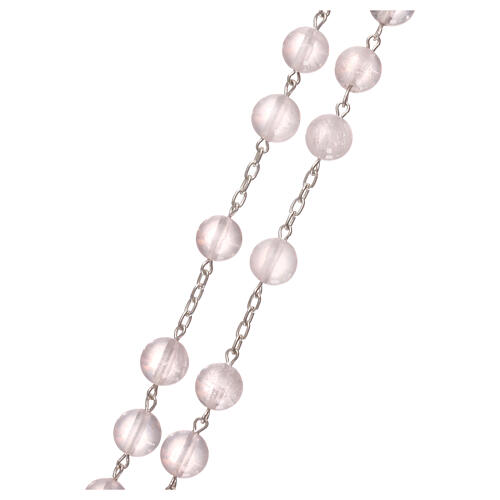 Rosenkranz aus 925er Silber und Perlen aus Quarz, rosa 3