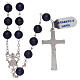 Rosary lapis lazuli beads with cross and medal of 925 silver s2